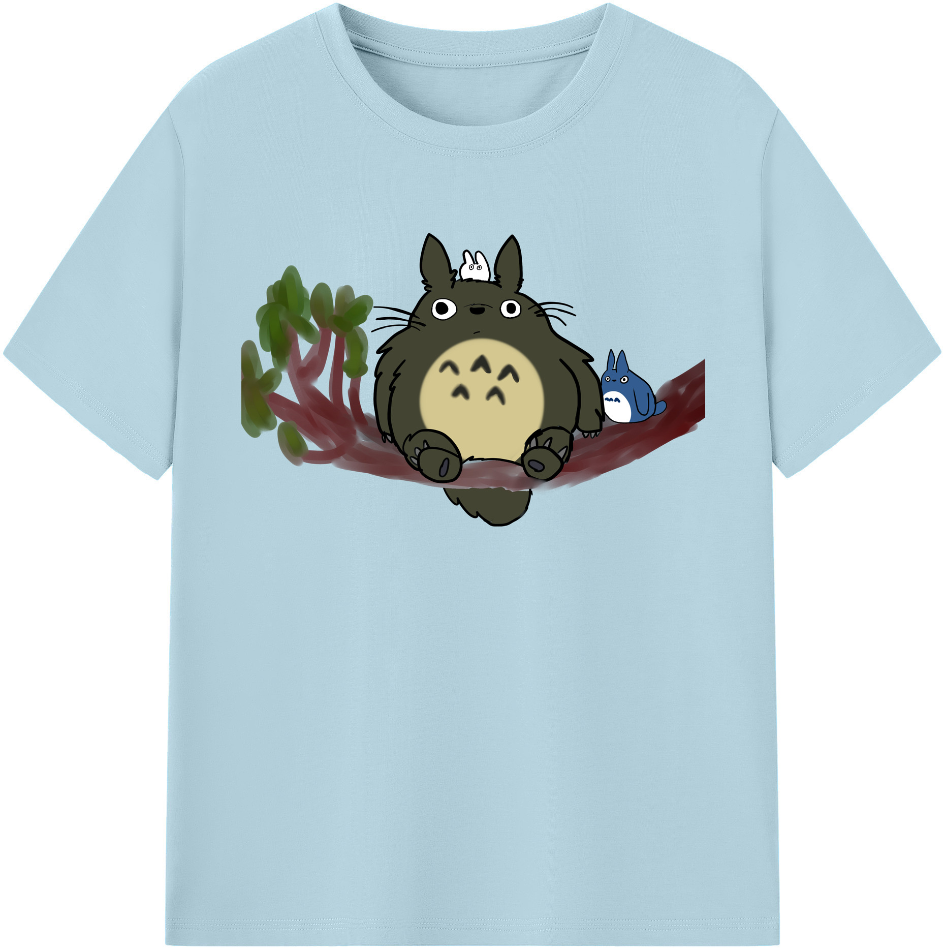 （画像用） となりのトトロ 草壁メイ 草壁サツキ My Neighbor Totoro Satsuki Kusakabe Mei Kusakabe 綿100％半袖Tシャツ（フロントプリント）